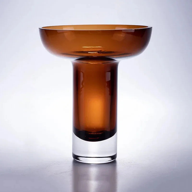 Amber Glow Pedestal Vase
