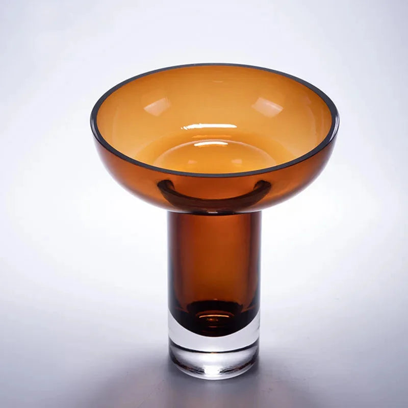 Amber Glow Pedestal Vase