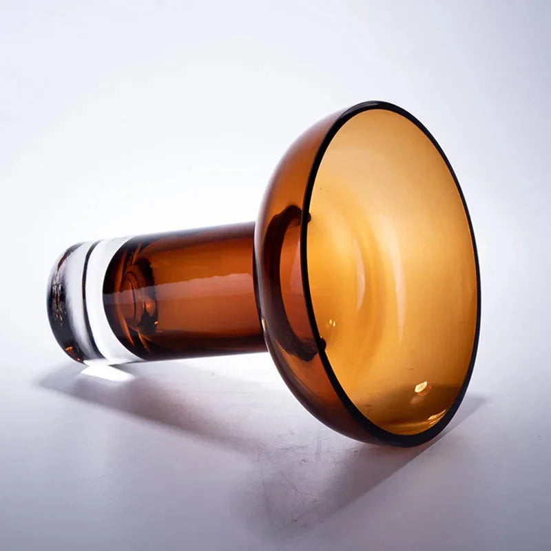 Amber Glow Pedestal Vase