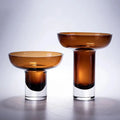 Amber Glow Pedestal Vase