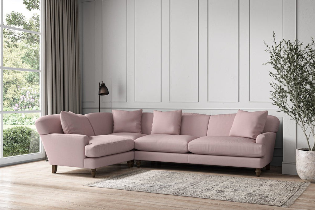 Deni Grand Left Hand Corner Sofa - Recycled Cotton Lavender
