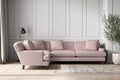 Deni Grand Left Hand Corner Sofa - Recycled Cotton Lavender