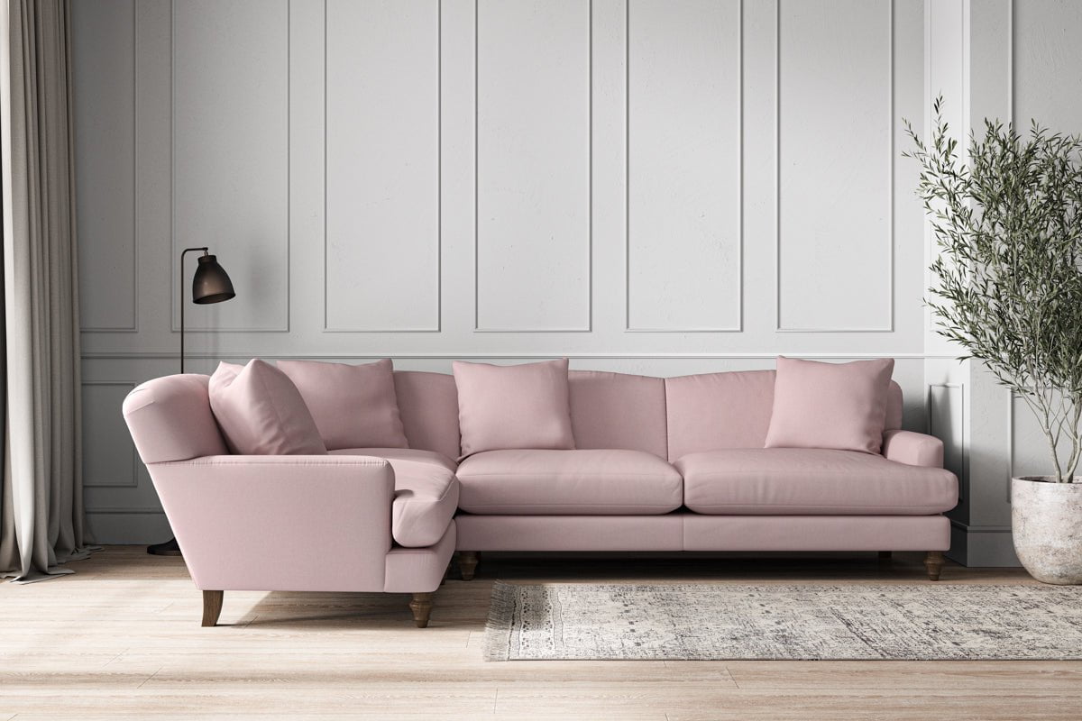 Deni Grand Left Hand Corner Sofa - Recycled Cotton Lavender