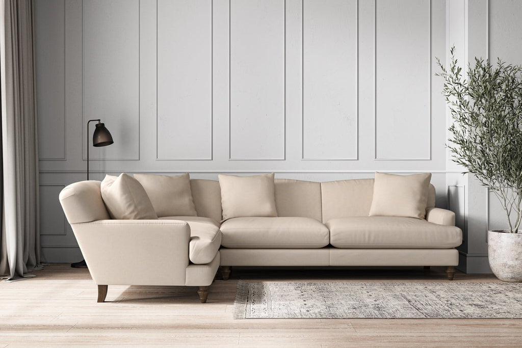 Deni Grand Left Hand Corner Sofa - Recycled Cotton Natural