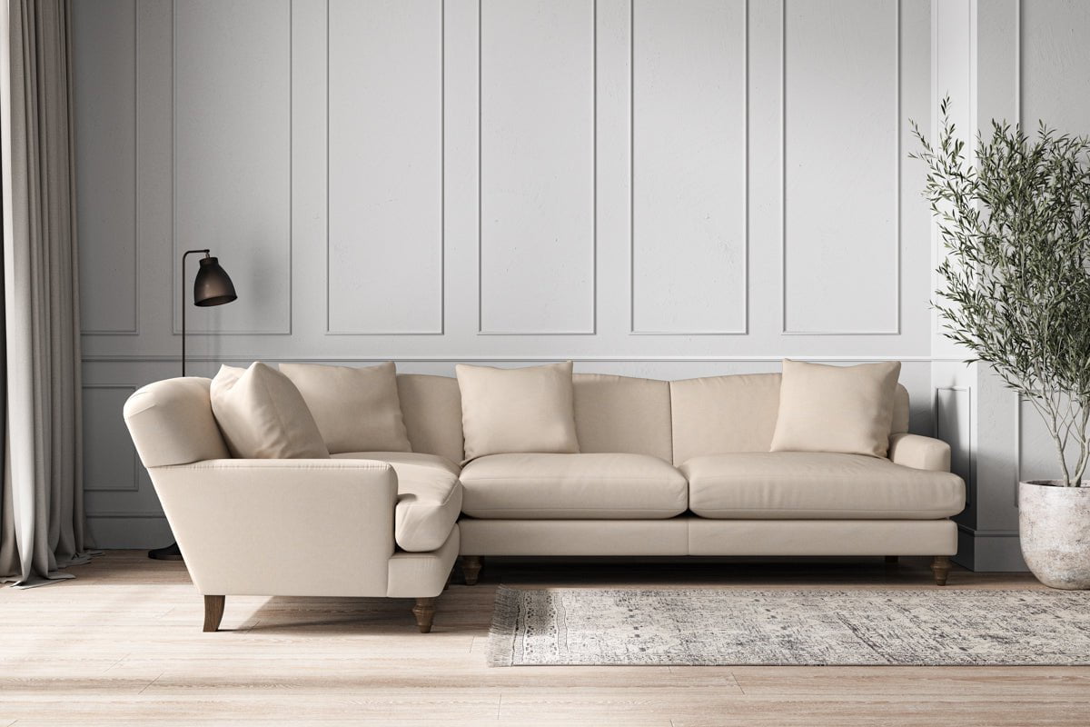 Deni Grand Left Hand Corner Sofa - Recycled Cotton Natural