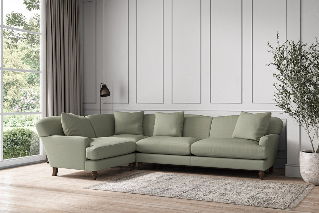 Deni Grand Left Hand Corner Sofa - Recycled Cotton Seaspray