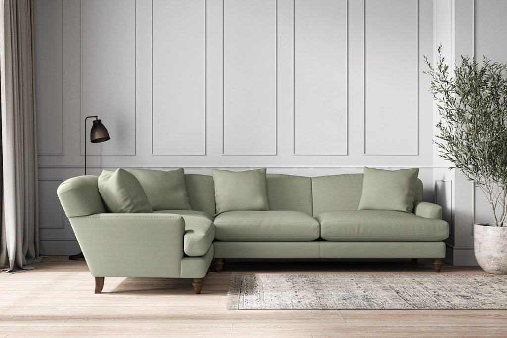 Deni Grand Left Hand Corner Sofa - Recycled Cotton Seaspray