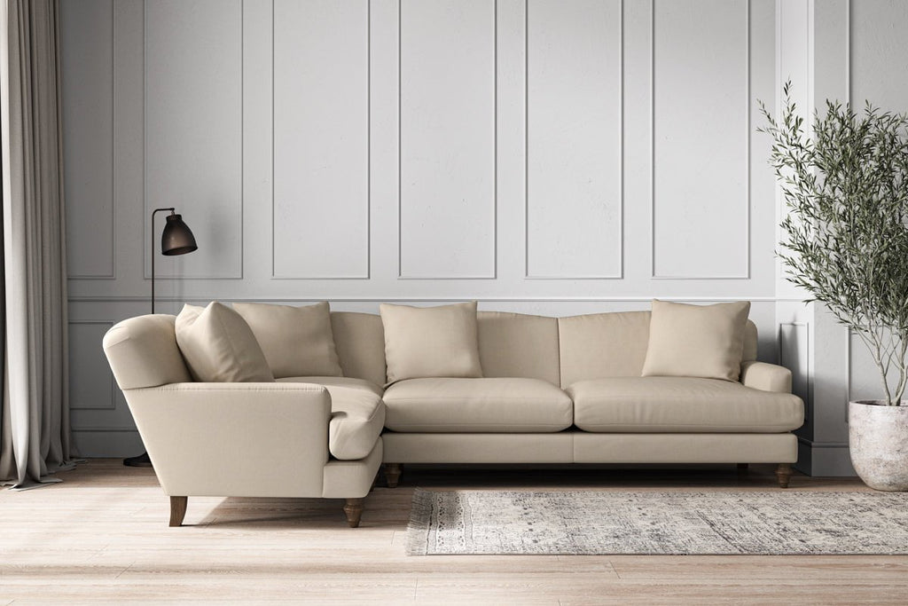 Deni Grand Left Hand Corner Sofa - Recycled Cotton Stone