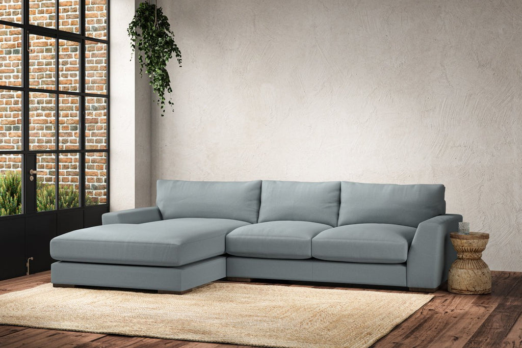Guddu Medium Left Hand Chaise Sofa - Recycled Cotton Horizon