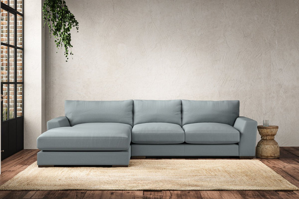 Guddu Medium Left Hand Chaise Sofa - Recycled Cotton Horizon