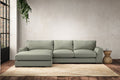 Guddu Medium Left Hand Chaise Sofa - Recycled Cotton Seaspray