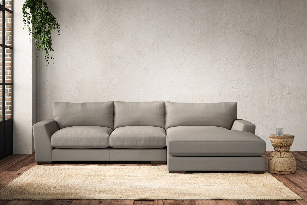 Guddu Medium Right Hand Chaise Sofa - Recycled Cotton Flax