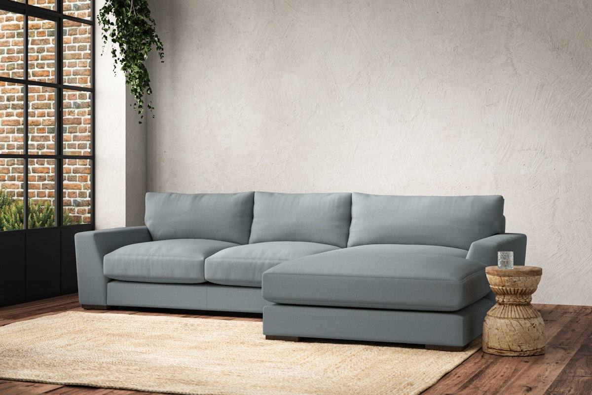 Guddu Medium Right Hand Chaise Sofa - Recycled Cotton Horizon