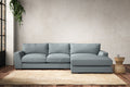Guddu Medium Right Hand Chaise Sofa - Recycled Cotton Horizon
