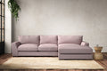 Guddu Medium Right Hand Chaise Sofa - Recycled Cotton Lavender