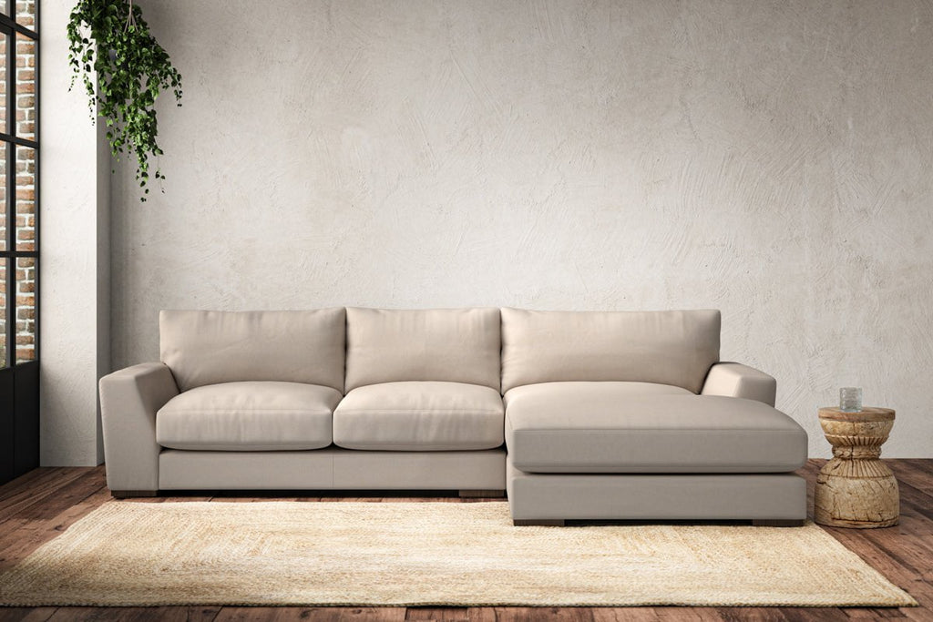 Guddu Medium Right Hand Chaise Sofa - Recycled Cotton Natural