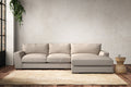 Guddu Medium Right Hand Chaise Sofa - Recycled Cotton Natural