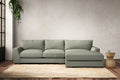 Guddu Medium Right Hand Chaise Sofa - Recycled Cotton Seaspray
