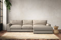 Guddu Medium Right Hand Chaise Sofa - Recycled Cotton Stone