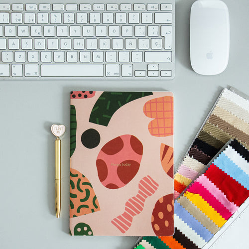 'Always Today' A5 Fabric Cover Notebook | Abstract Art
