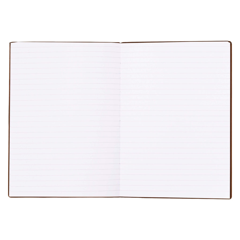 Essential Iconic Lined A5 Notebook with Tricolour Strap | Camel