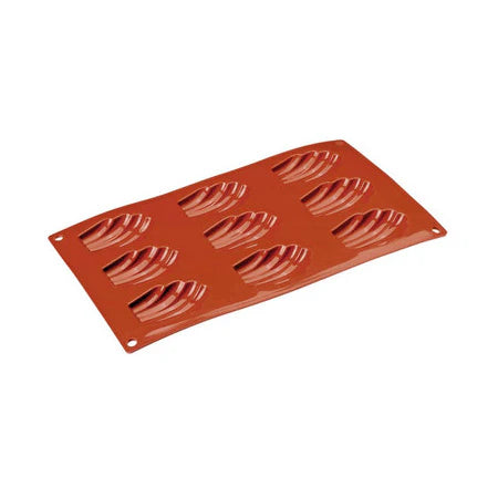 Paderno 447742-21 Non-Stick Silicone Madeleine Mold, Sheet of 9, 2-1/2 x 1-3/4
