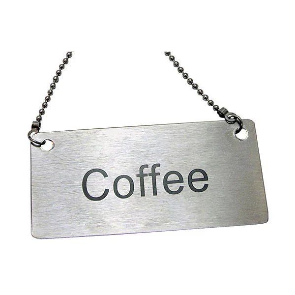 Urn Signage w/ Silver Chain, Coffee